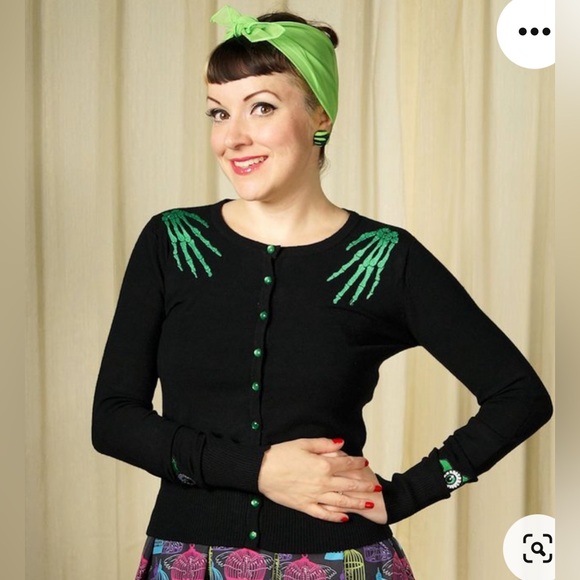 Hell Bunny Sweaters - Hell Bunny Skull Hand Cardigan